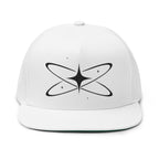 Embroidered Cosmic Star Snapback Hat - White