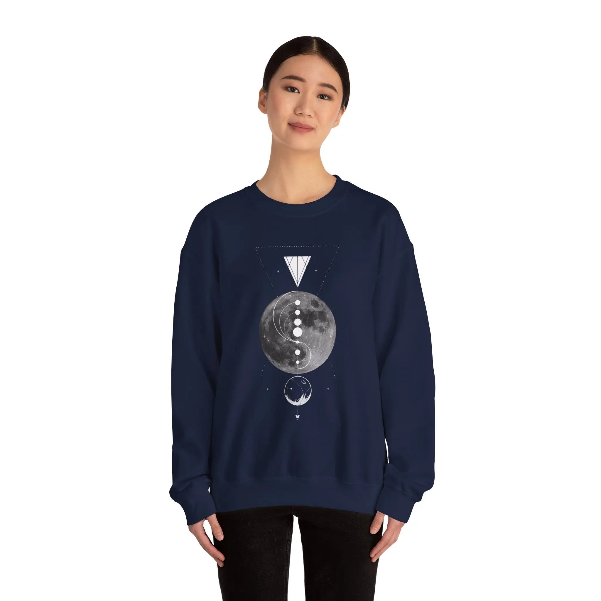 Full Moon Geometry Crewneck Sweatshirt - Ether2Earth