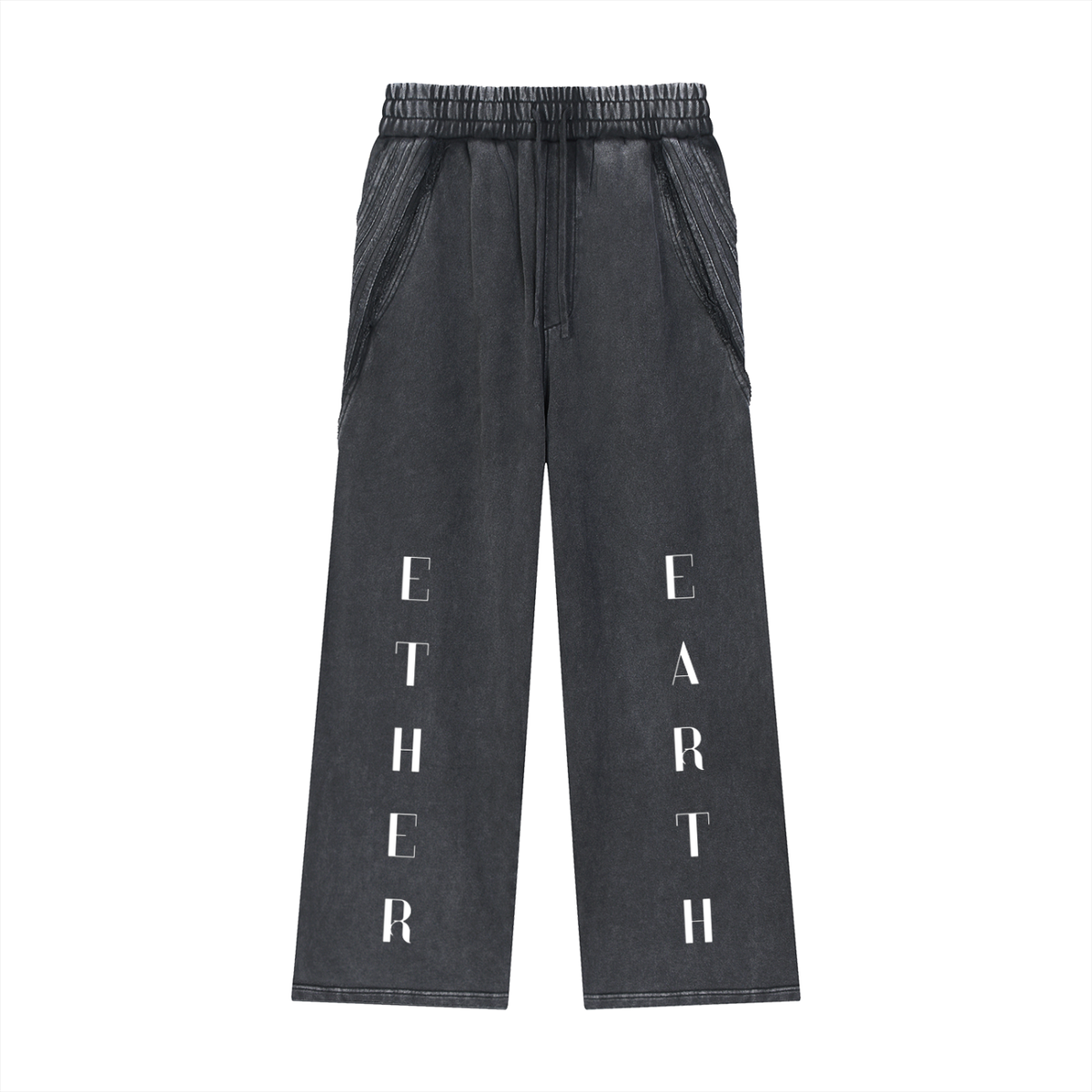 From Ether Into Form | Black Snow-Washed Sweatpants