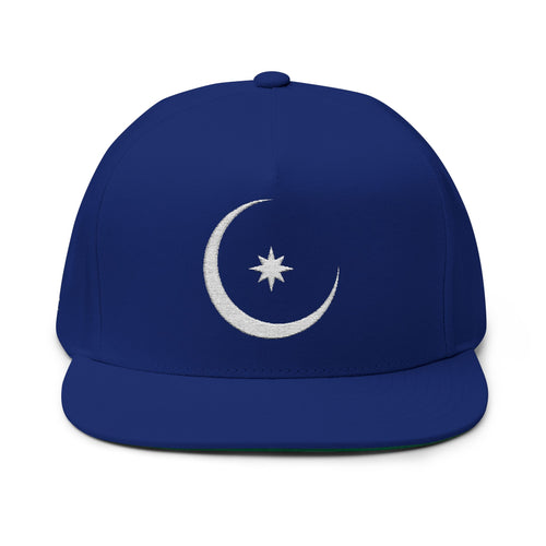 Celestial Crescent Moon Embroidered Snapback Hat