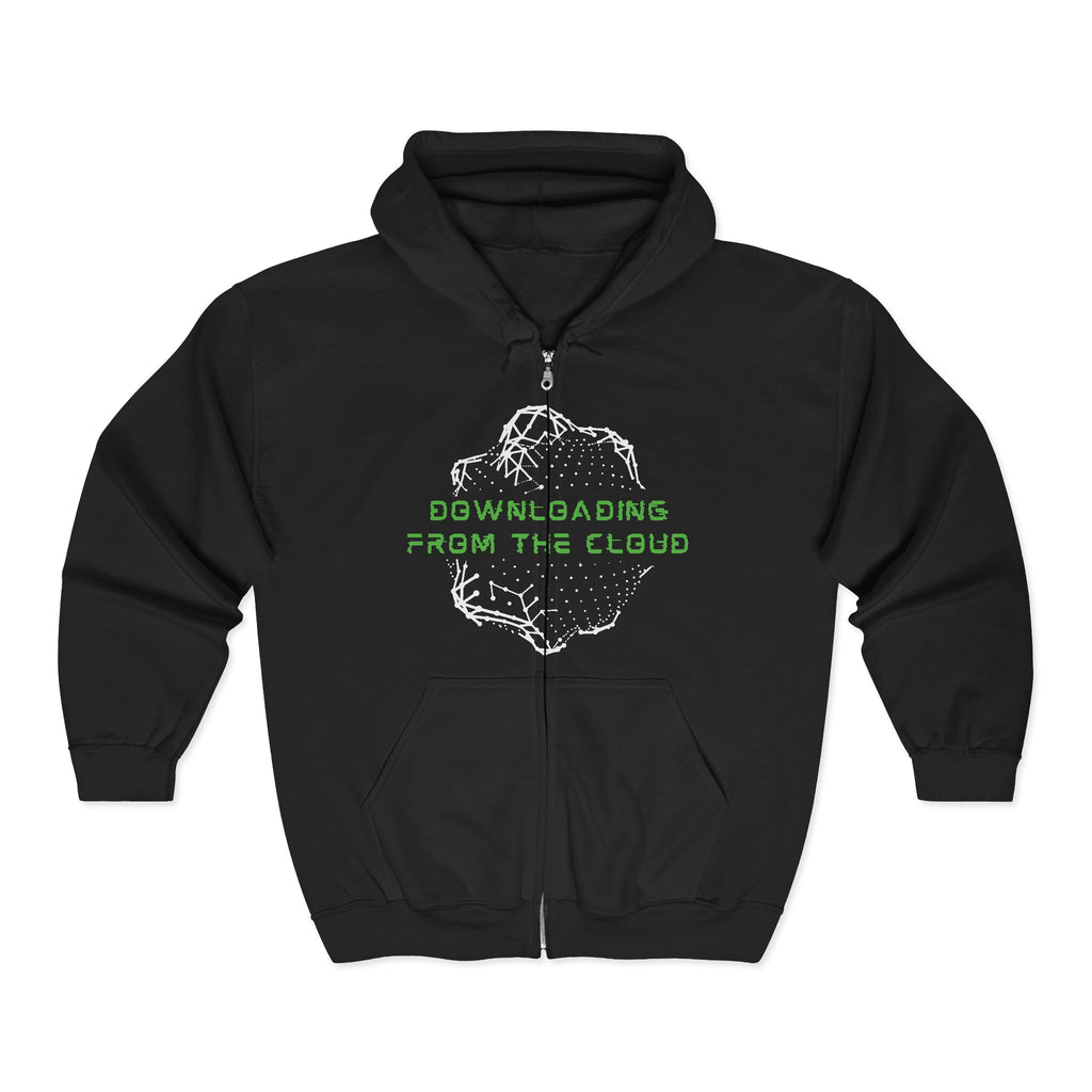 Downloading From The Cloud—Sacred Geometry Graphic Zip Hoodie