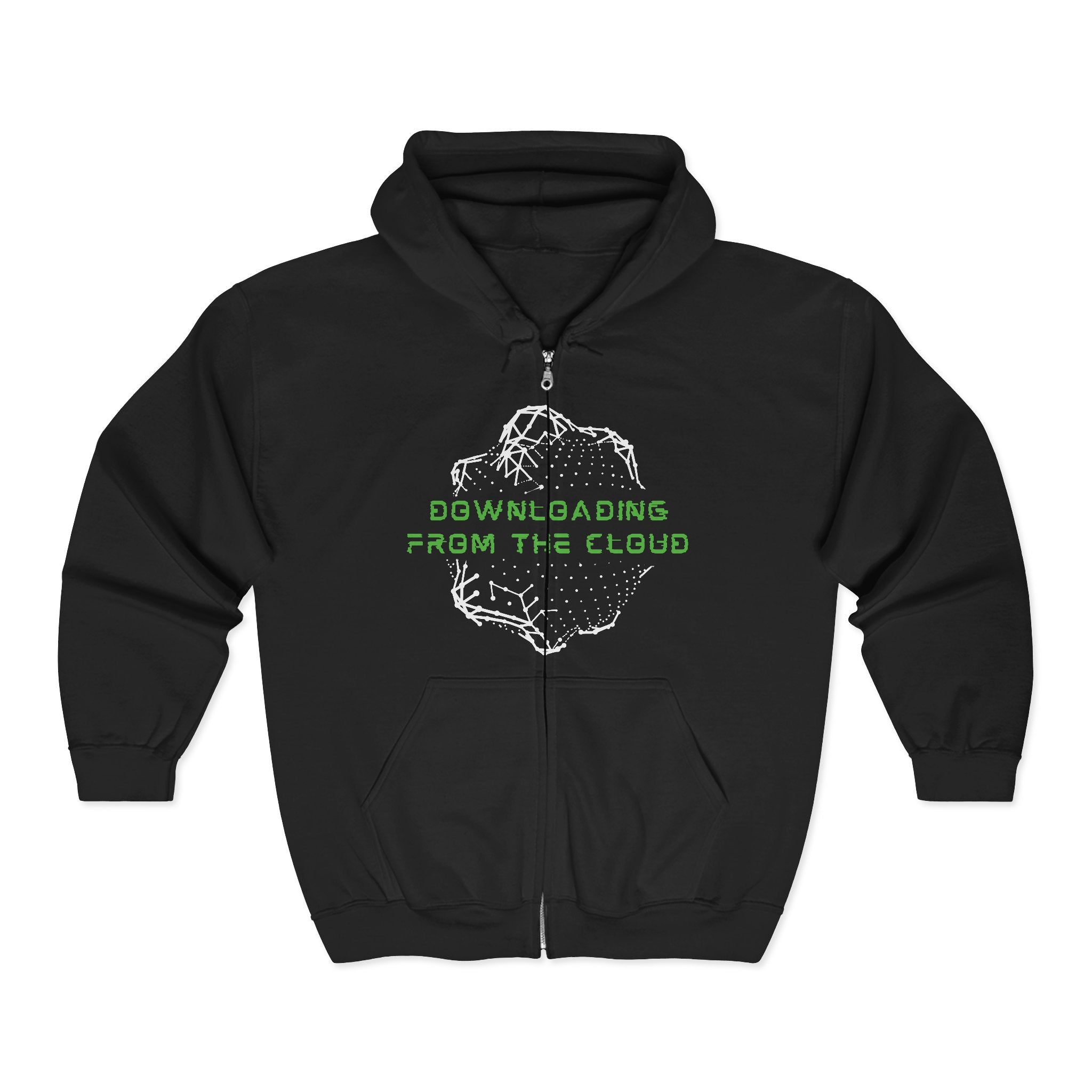 Downloading From The Cloud—Sacred Geometry Graphic Zip Hoodie