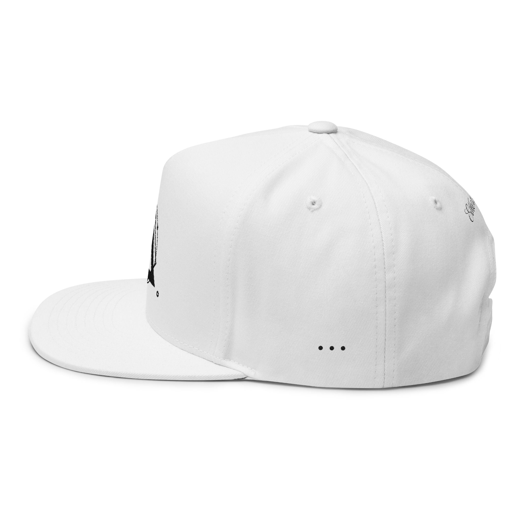 Sacred Geometry Celestial Embroidery Snapback Hat - White