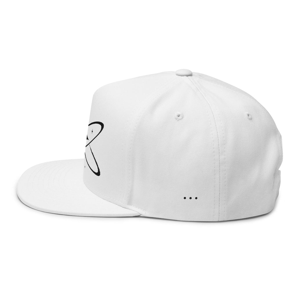 Embroidered Cosmic Star Snapback Hat - White