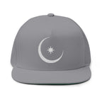 Celestial Crescent Moon Embroidered Snapback Hat