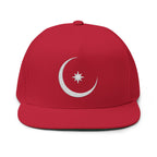 Celestial Crescent Moon Embroidered Snapback Hat