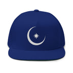 Celestial Crescent Moon Embroidered Snapback Hat