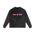 You vs. You Self-Mastery acid wash long sleeve T-shirt by Ether2Earth – product view