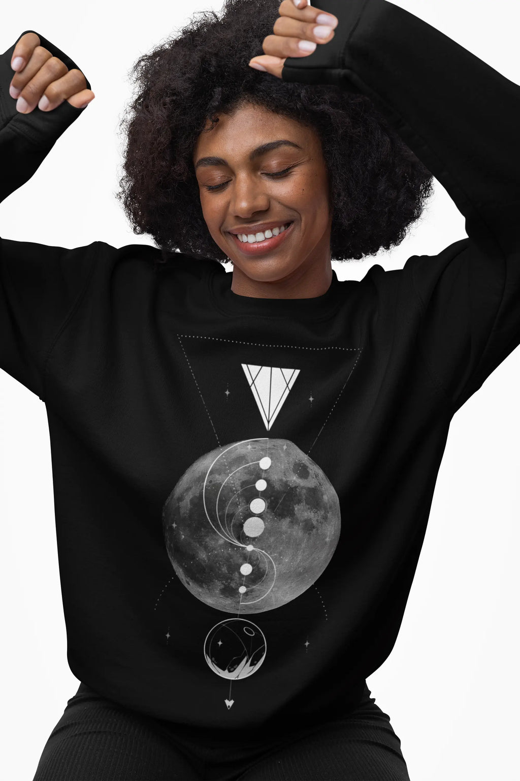 Full Moon Geometry Crewneck Sweatshirt - Ether2Earth
