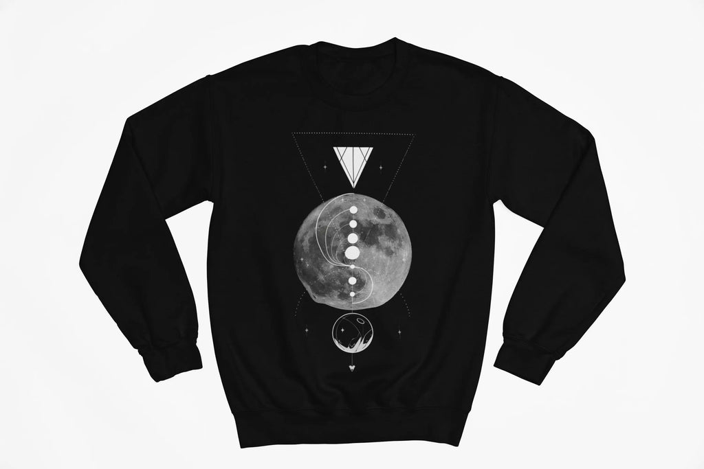 Full Moon Geometry Crewneck Sweatshirt - Ether2Earth