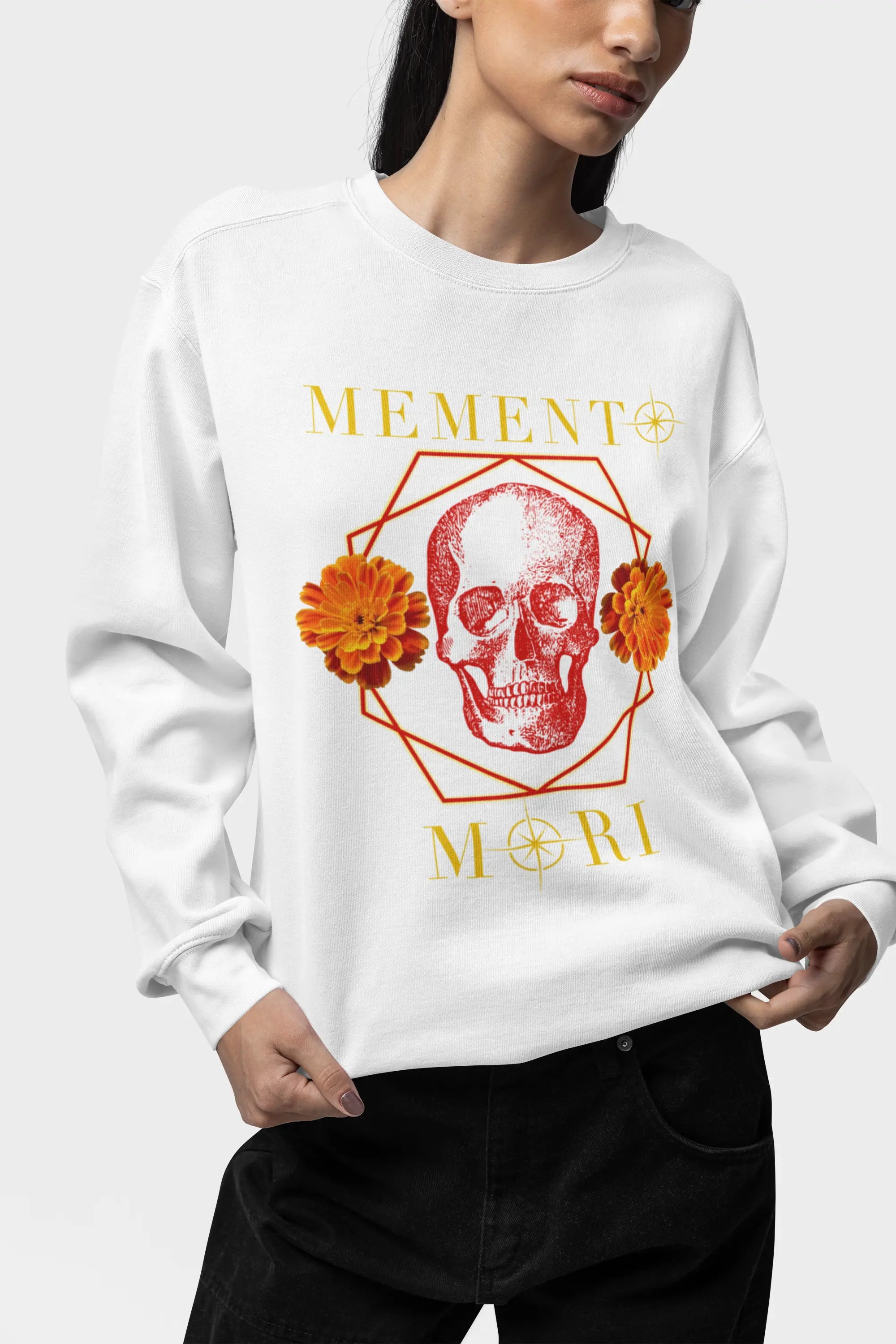 Memento Mori Skull Crewneck Sweatshirt - Ether2Earth