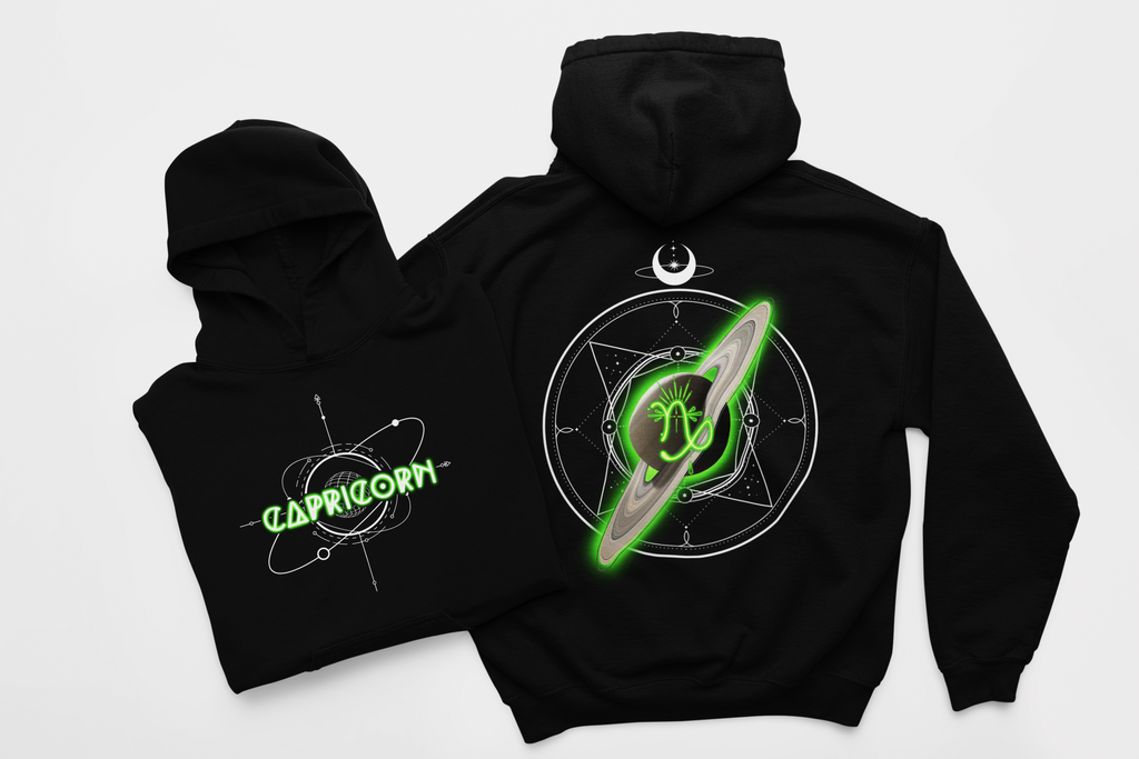 Capricorn-Saturn Zodiac Graphic Hoodie