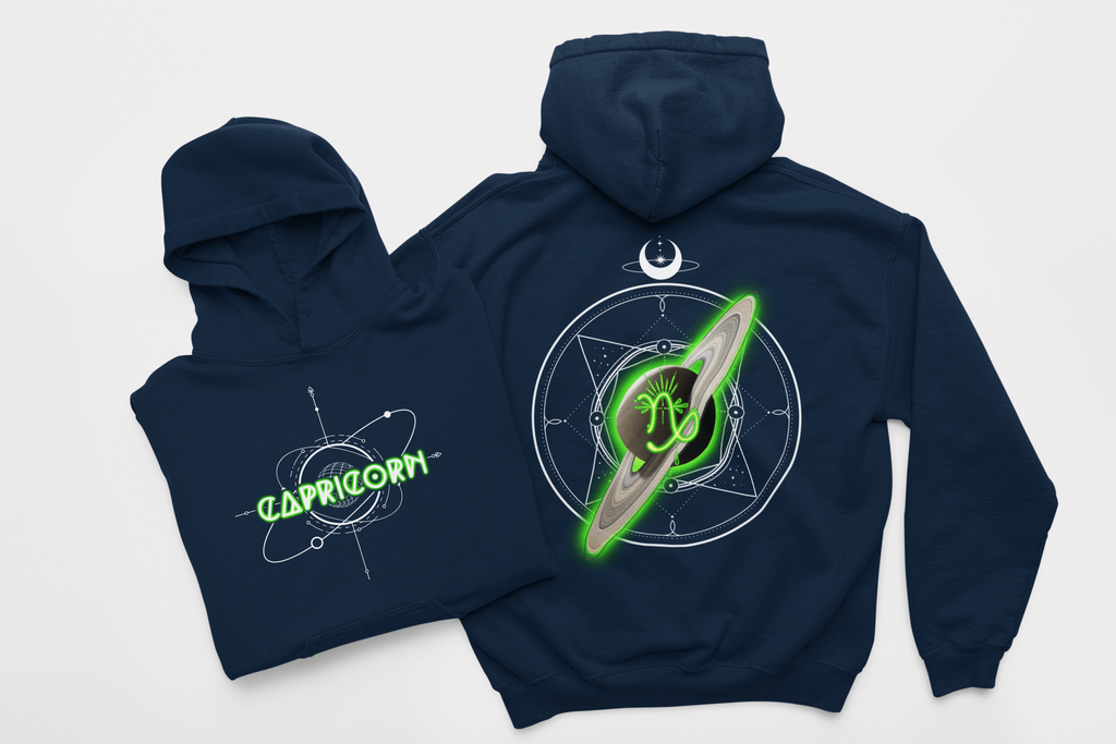 Capricorn-Saturn Zodiac Graphic Hoodie