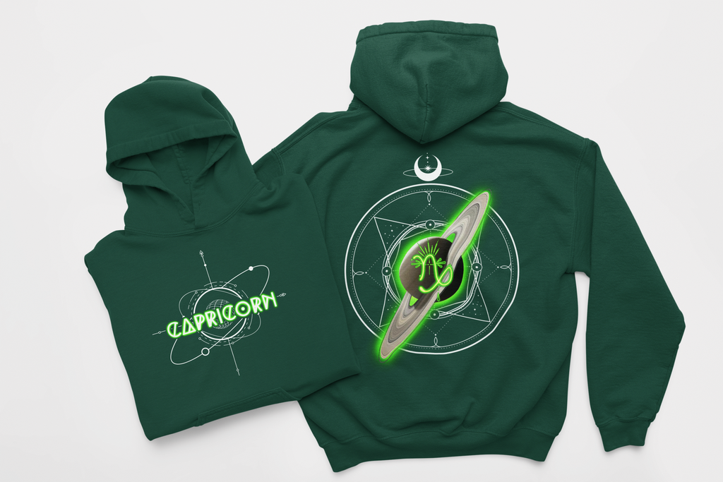 Capricorn-Saturn Zodiac Graphic Hoodie