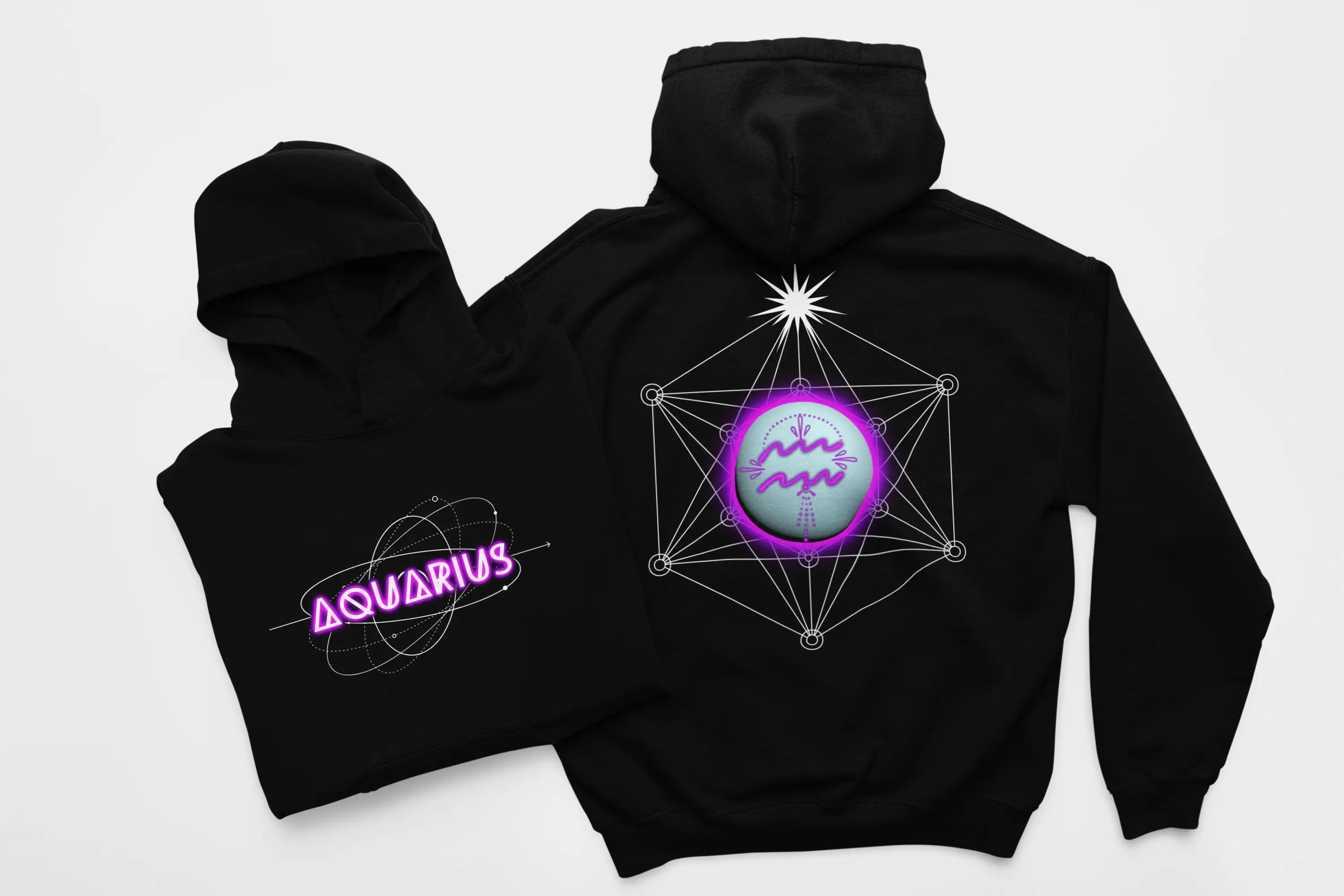 Aquarius-Uranus Zodiac Graphic Hoodie - Ether2Earth