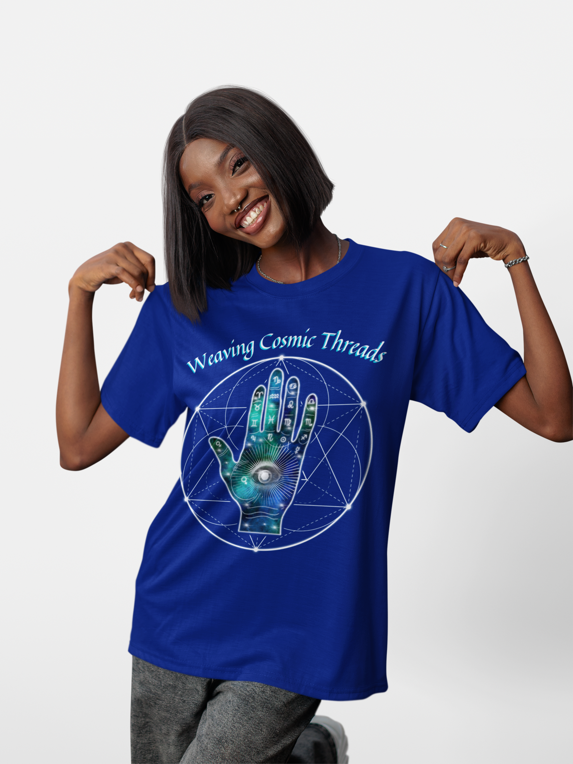 Weaving Cosmic Threads Graphic T-Shirt