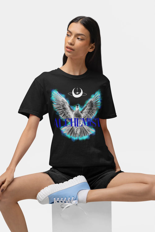 Alchemist Dove Graphic Tee — Mystic Moonlight Spiritual T-Shirt - Ether2Earth