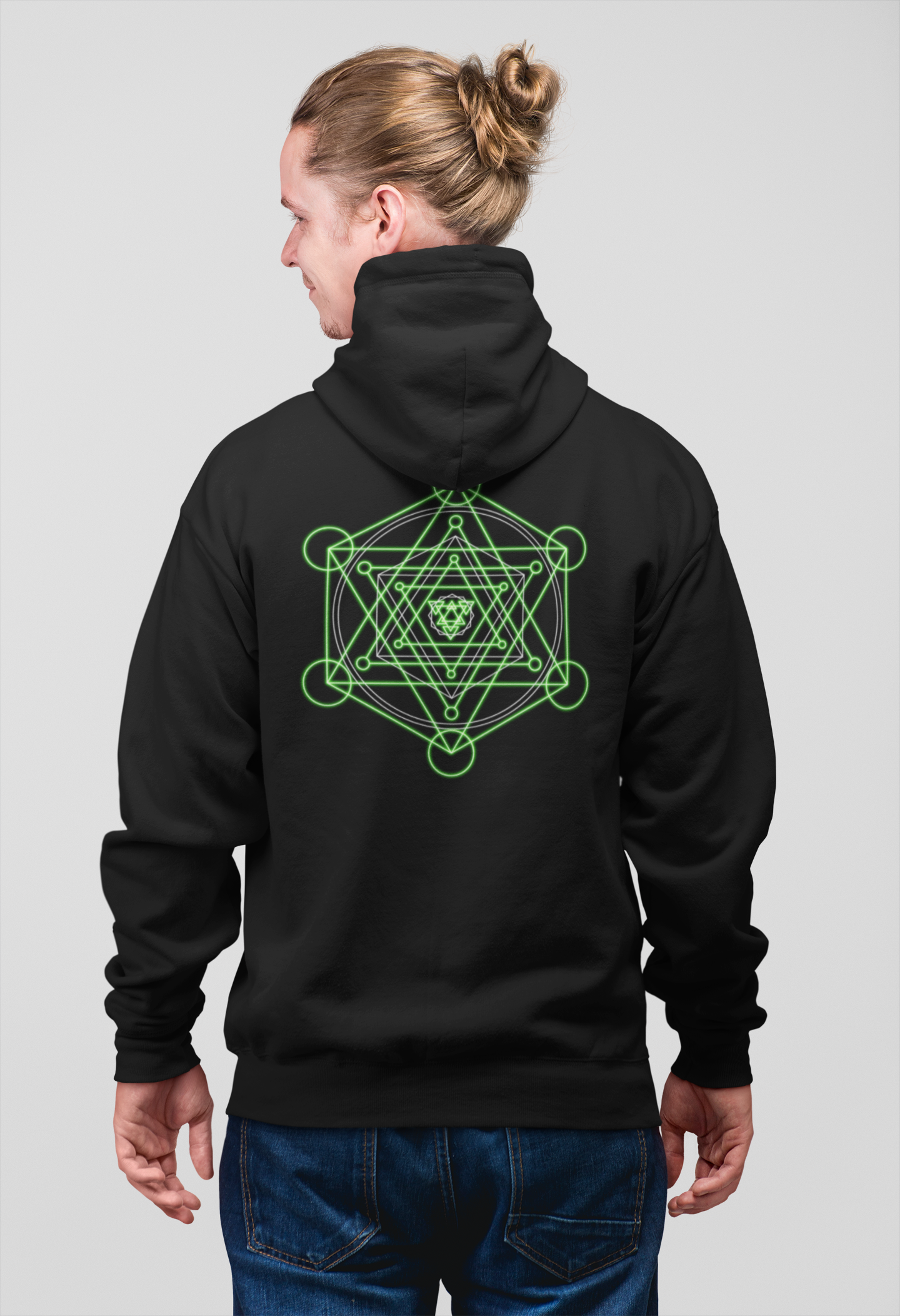 Downloading From The Cloud—Sacred Geometry Graphic Zip Hoodie