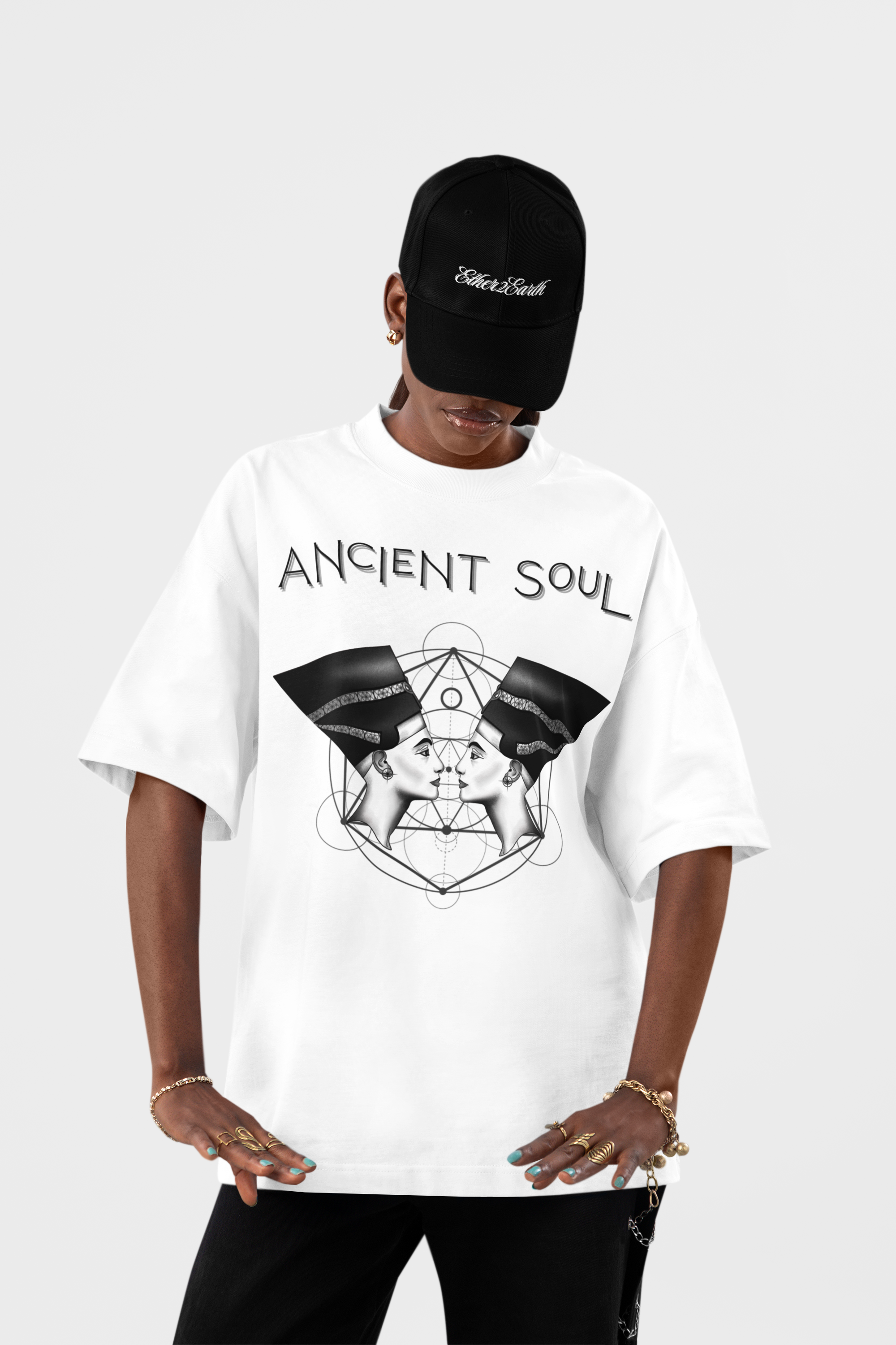 Ancient Soul Nefertiti Sacred Geometry T-Shirt