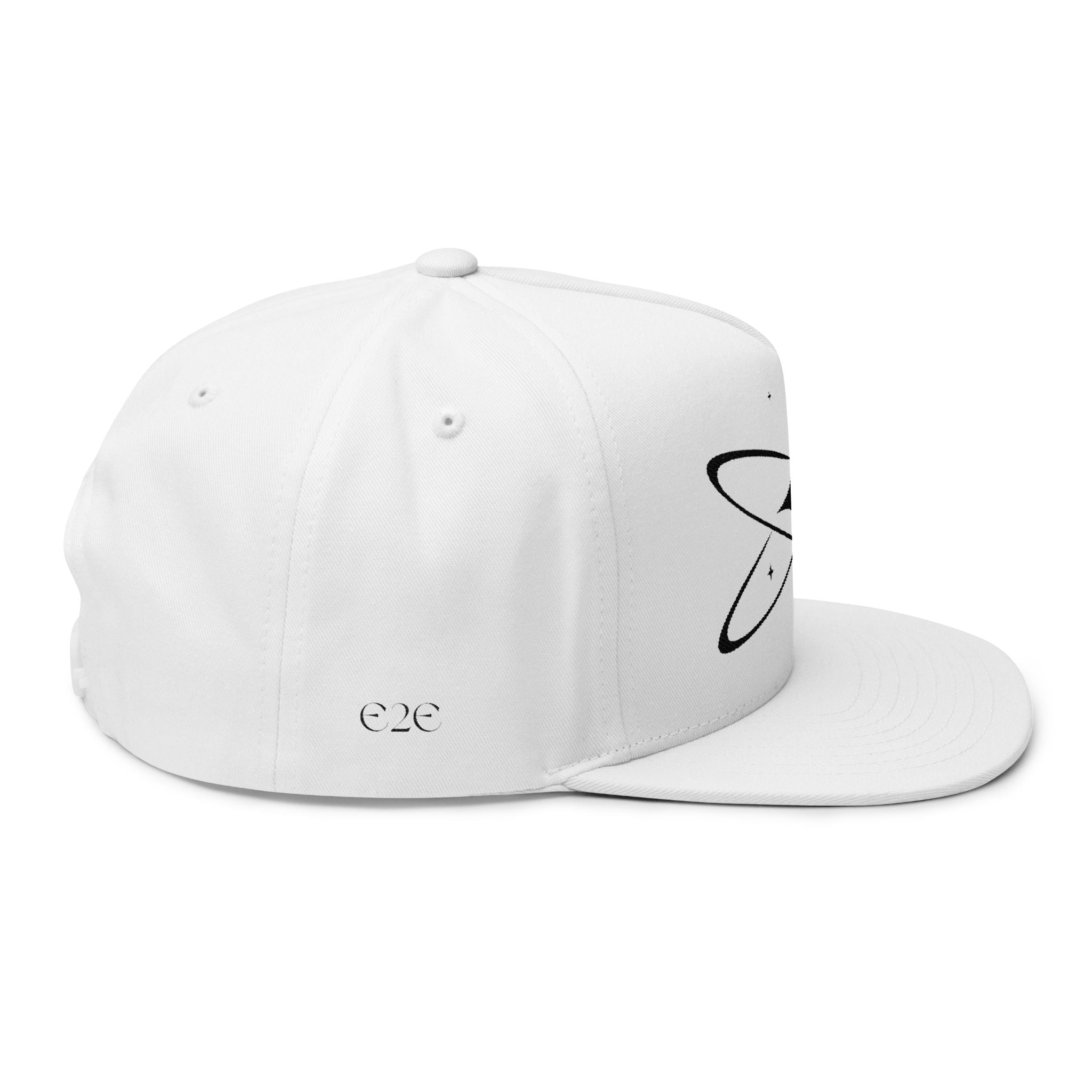 Embroidered Cosmic Star Snapback Hat - White