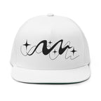 Celestial Seeker Embroidered Snapback Hat - White