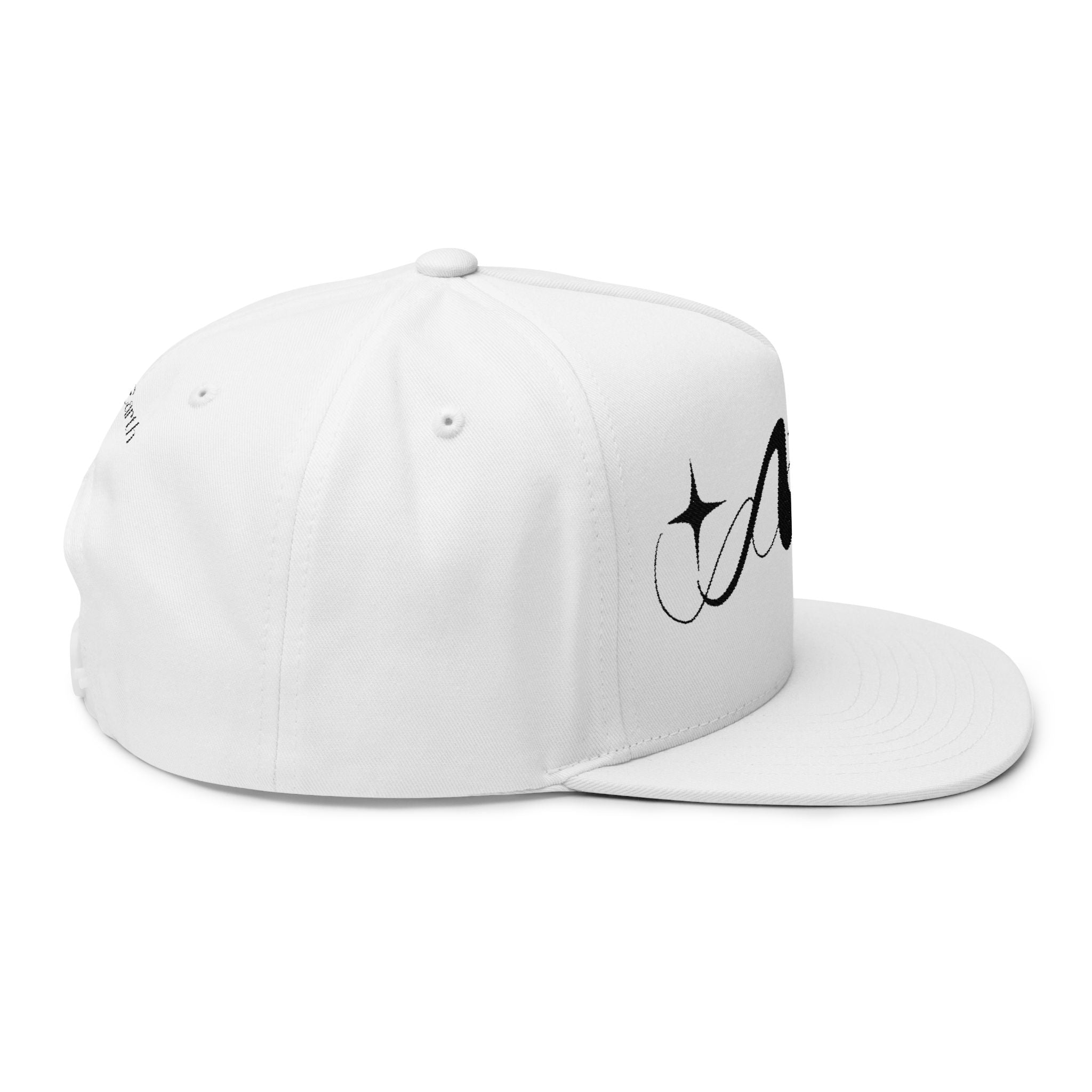 Celestial Seeker Embroidered Snapback Hat - White