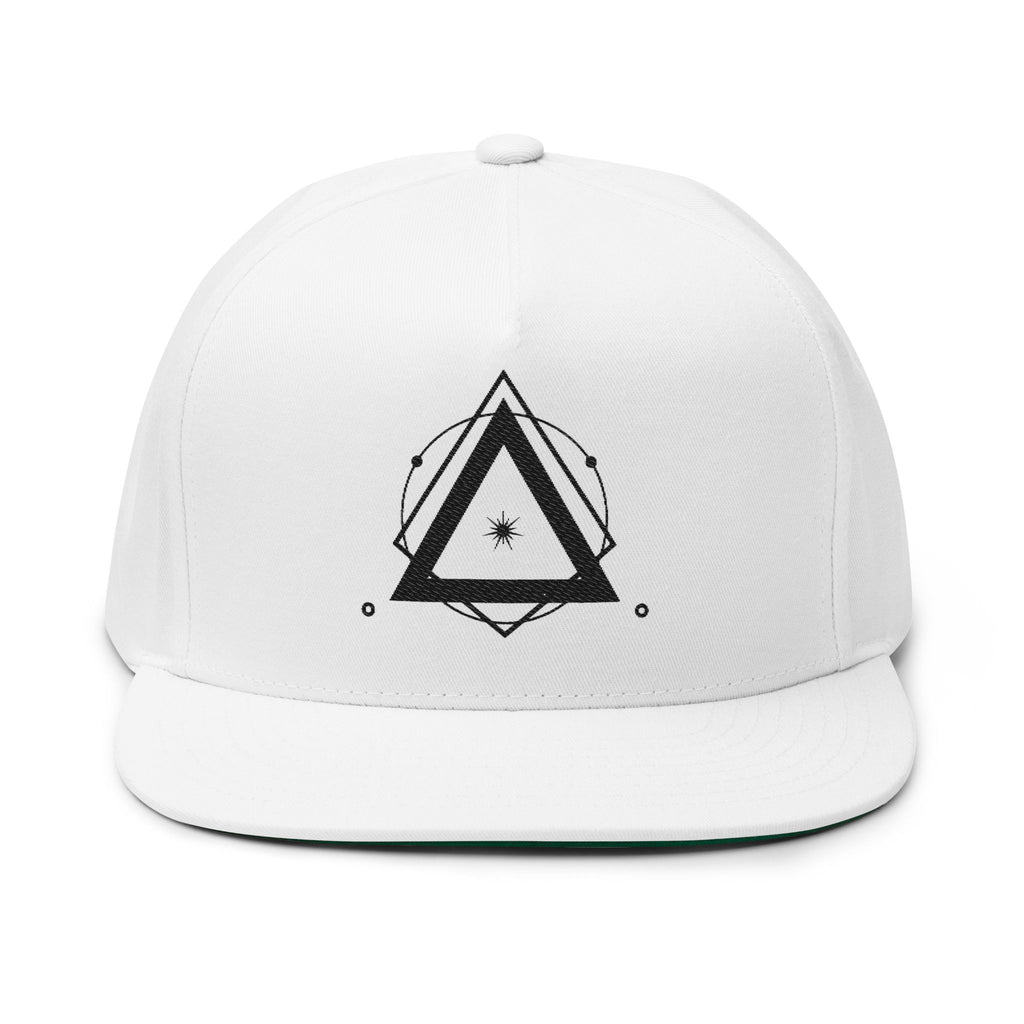 Sacred Geometry Celestial Embroidery Snapback Hat - White