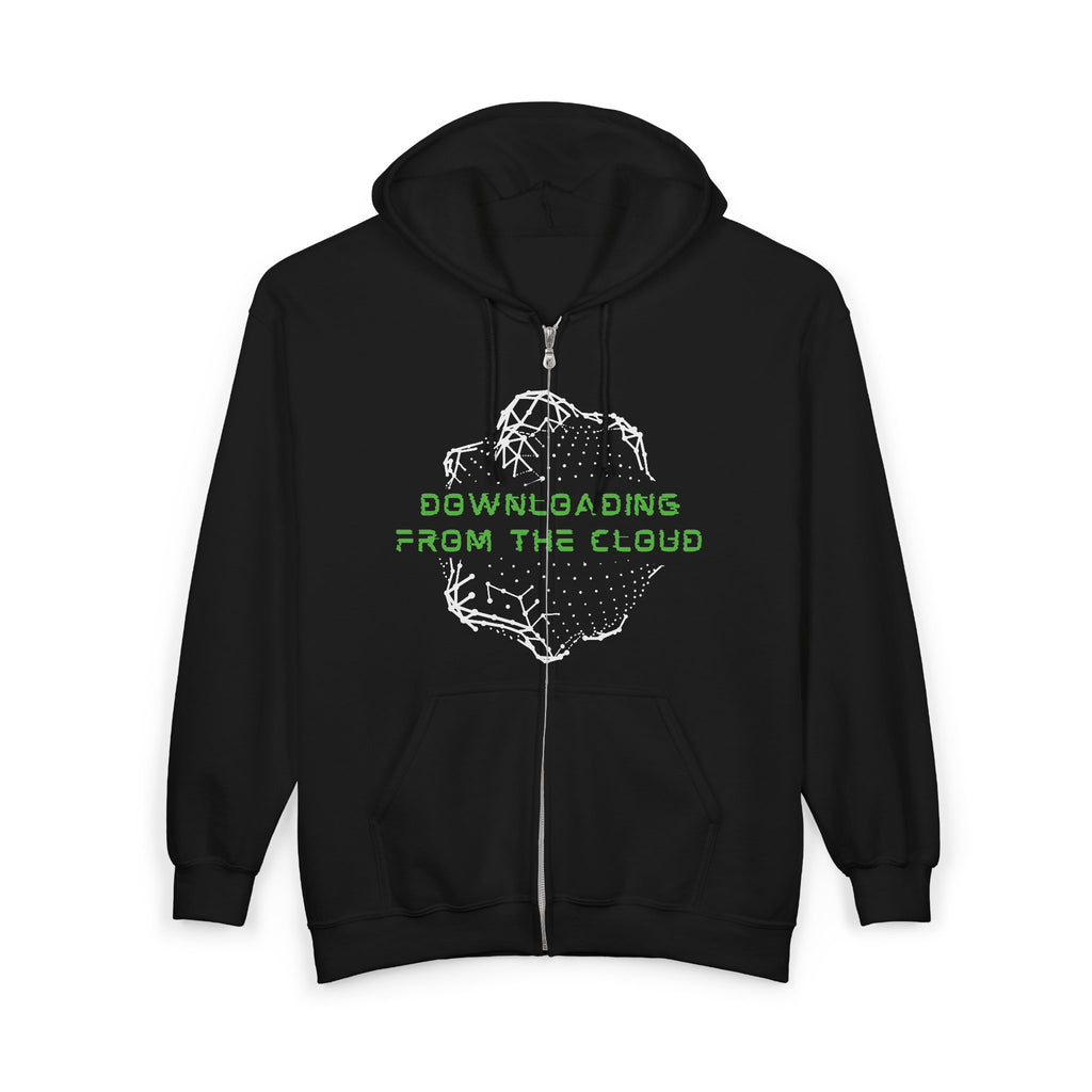 Downloading From The Cloud—Sacred Geometry Graphic Zip Hoodie