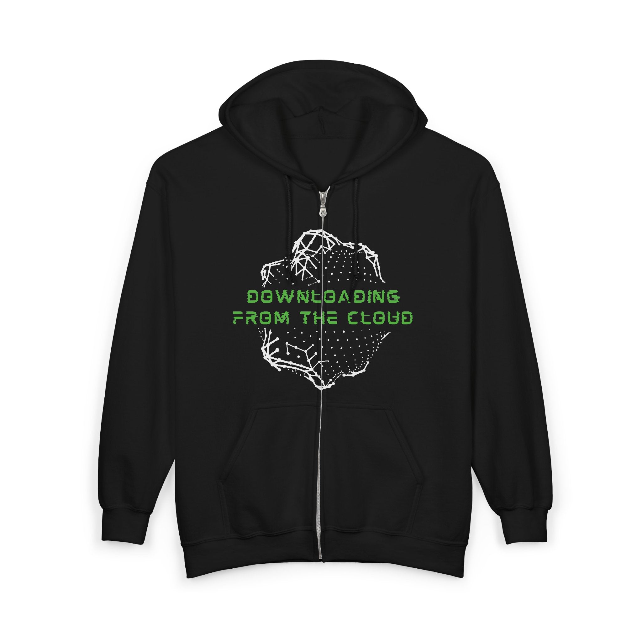 Downloading From The Cloud—Sacred Geometry Graphic Zip Hoodie