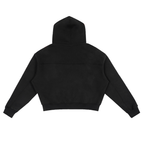 Celestial Form | Black Boxy Zip Hoodie