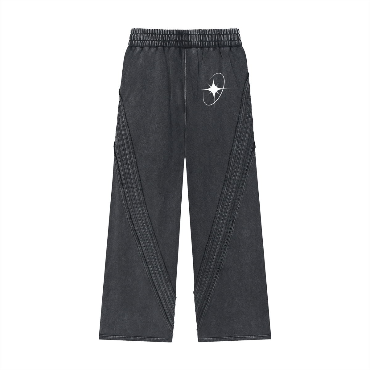 From Ether Into Form | Black Snow-Washed Sweatpants
