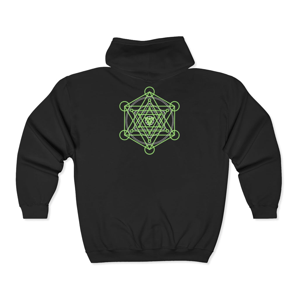 Downloading From The Cloud—Sacred Geometry Graphic Zip Hoodie