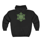 Downloading From The Cloud—Sacred Geometry Graphic Zip Hoodie