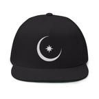 Celestial Crescent Moon Embroidered Snapback Hat