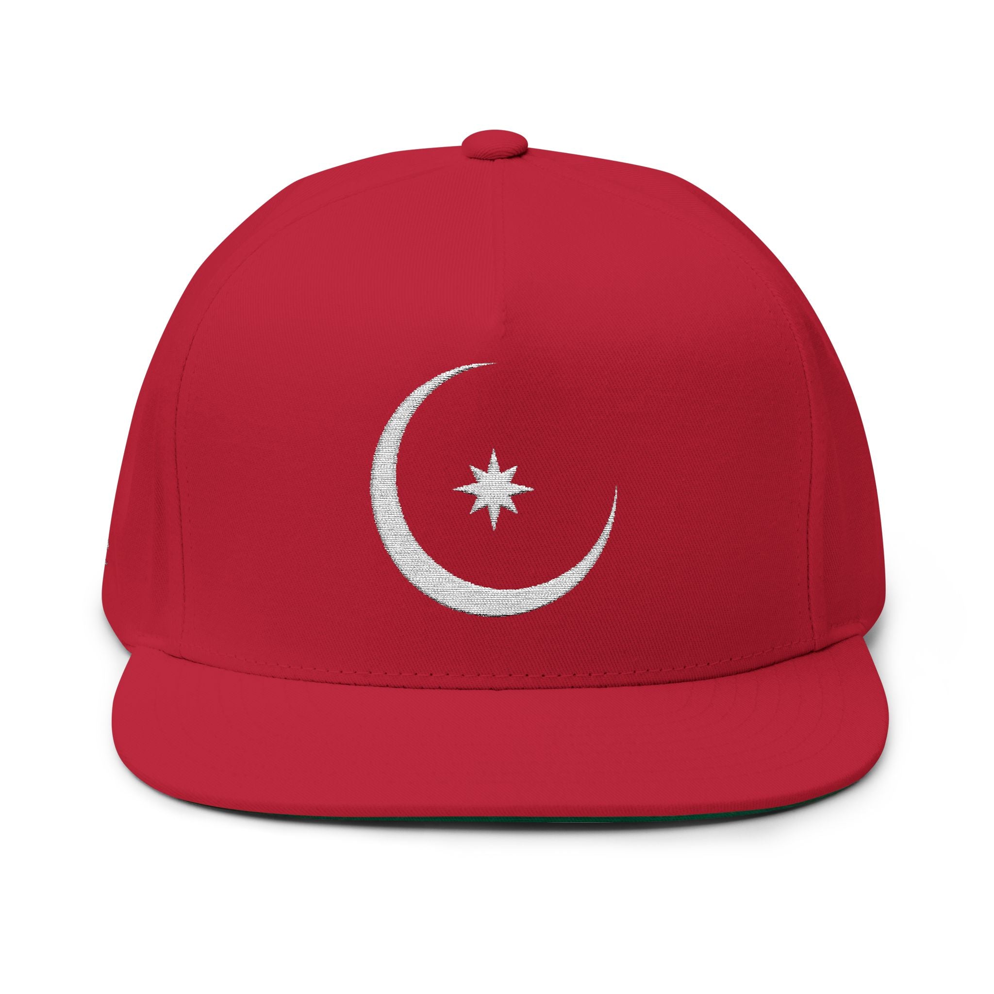 Celestial Crescent Moon Embroidered Snapback Hat