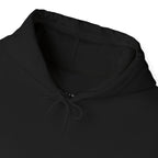Close-up of a black hoodie with a drawstring on a white background