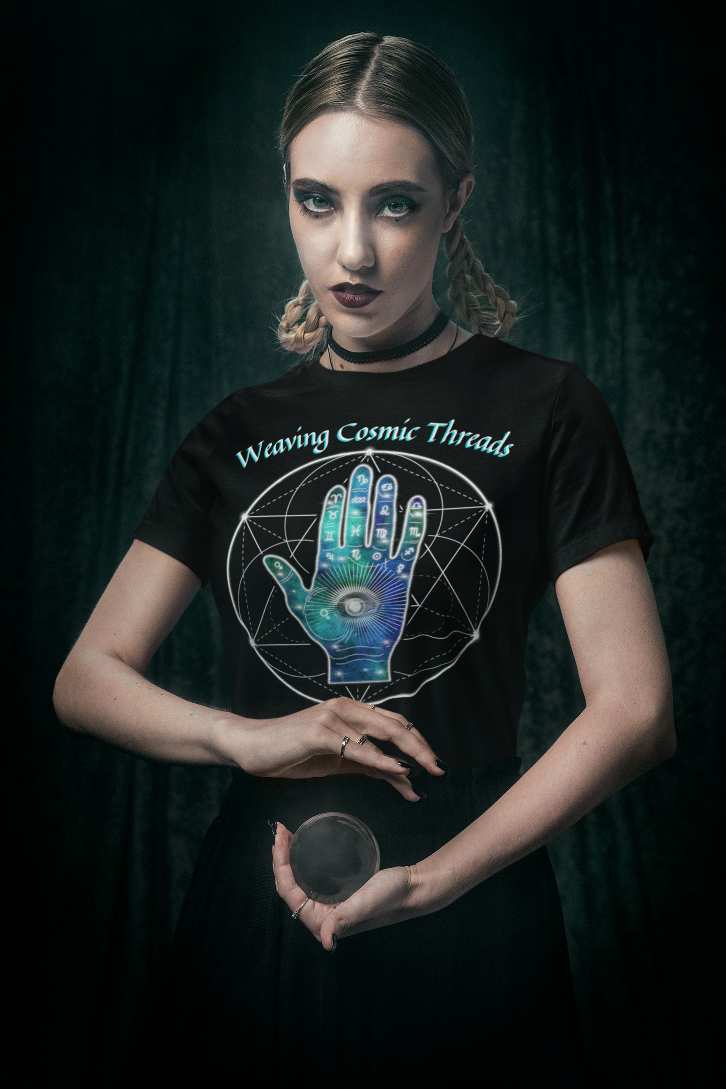 Weaving Cosmic Threads Graphic T-Shirt