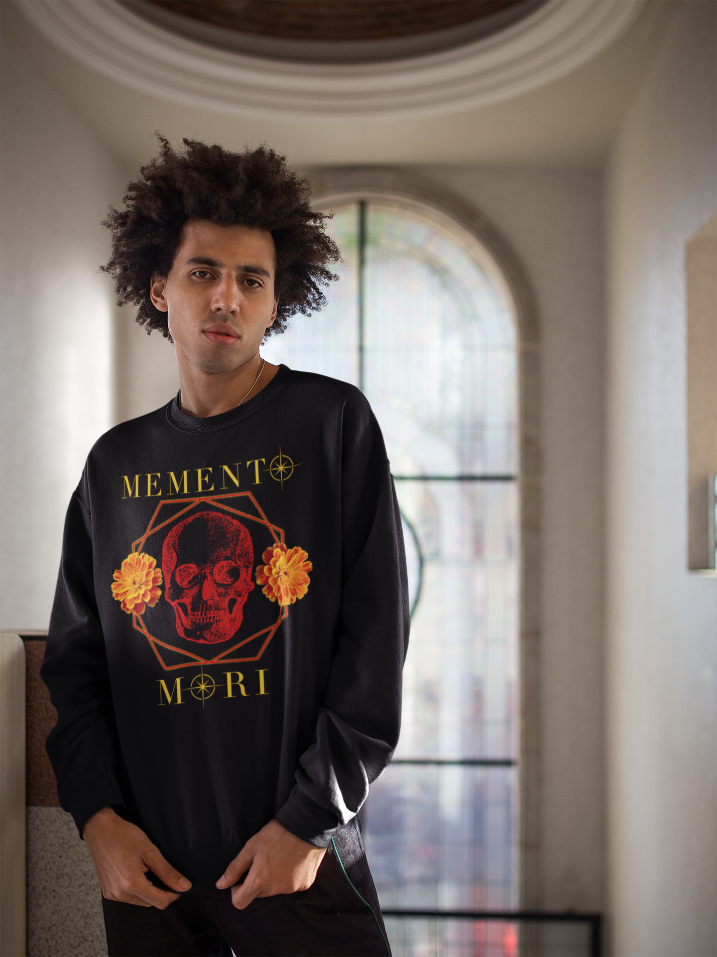 Memento Mori Skull Crewneck Sweatshirt