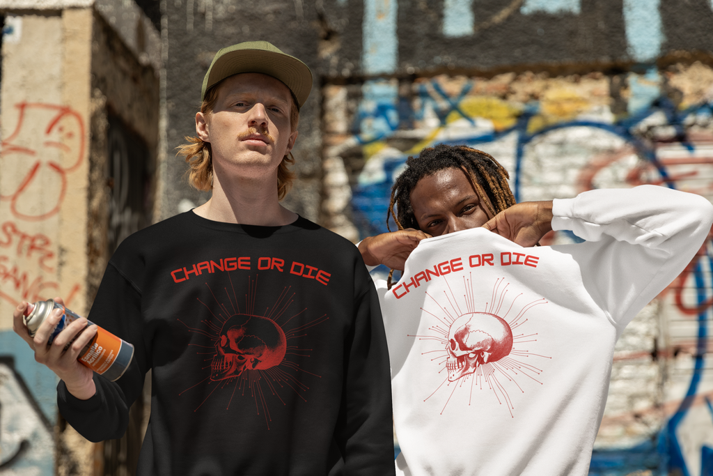 Change or Die Skull Graphic Sweatshirt