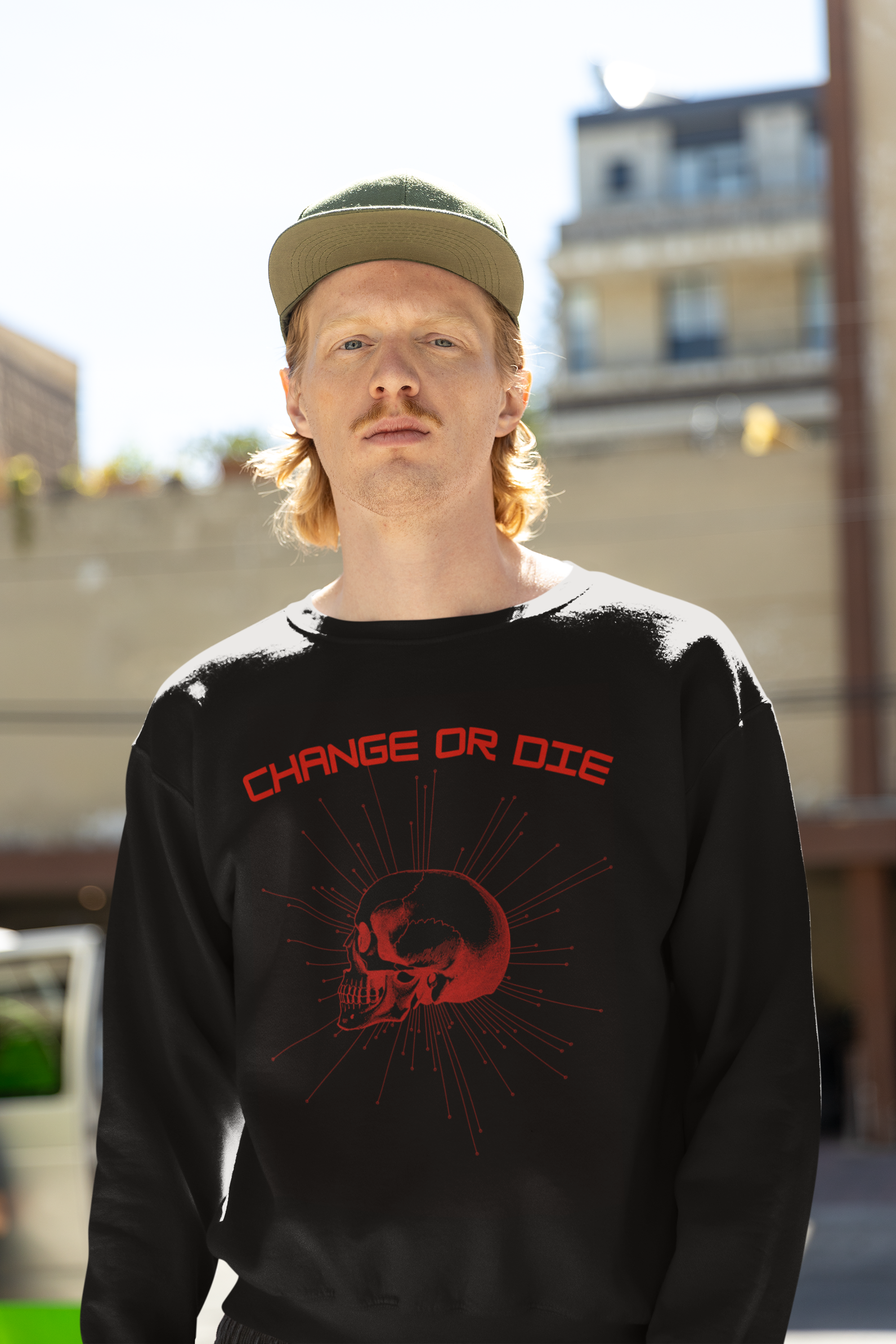 Change or Die Skull Graphic Sweatshirt