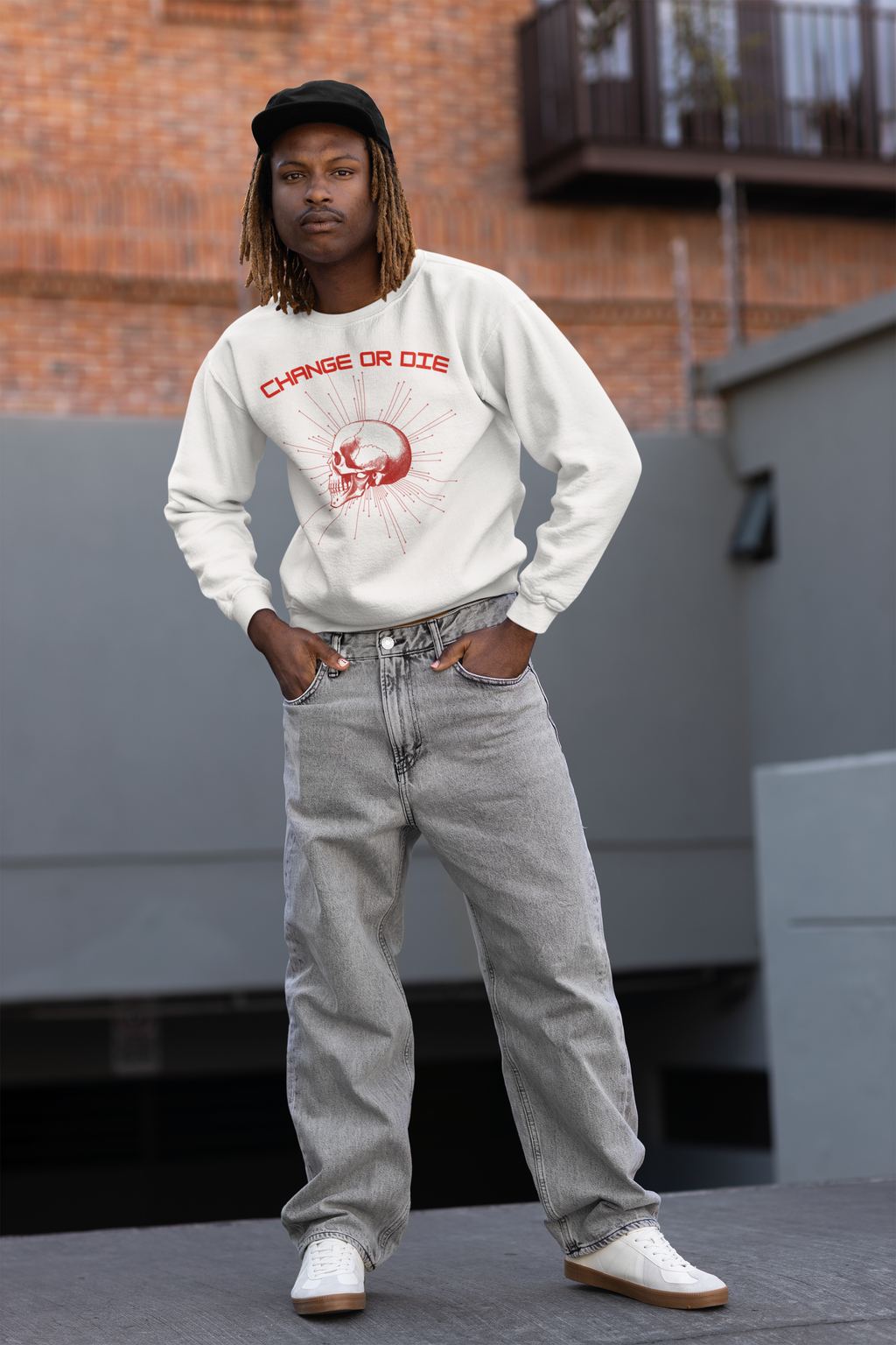 Change or Die Skull Graphic Sweatshirt