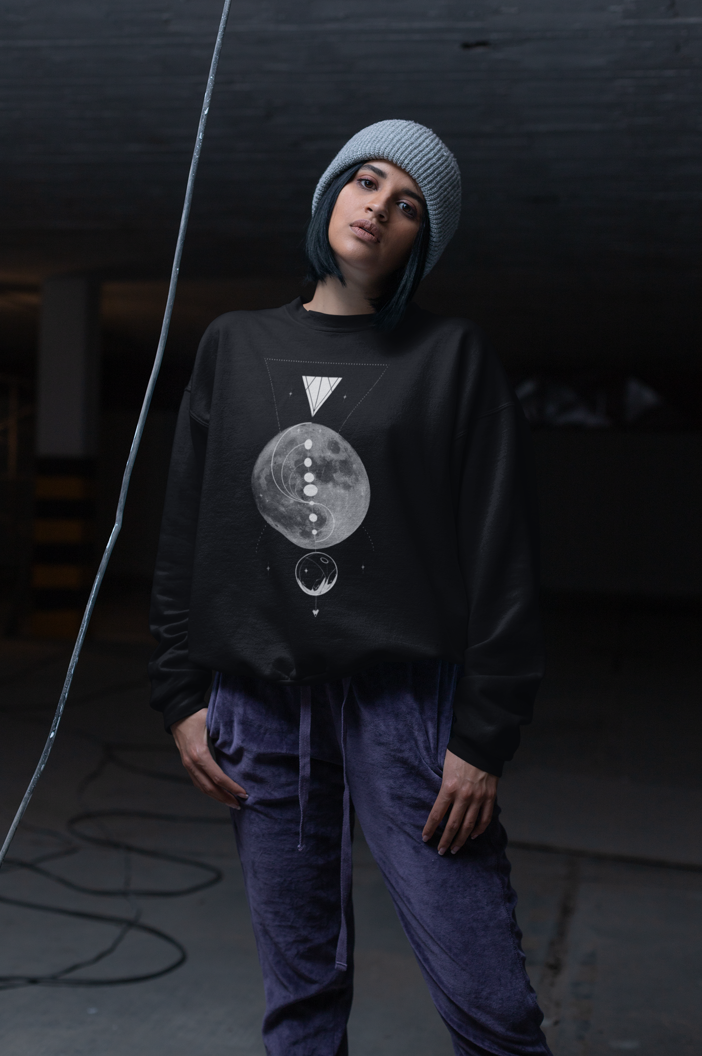 Full Moon Geometry Crewneck Sweatshirt
