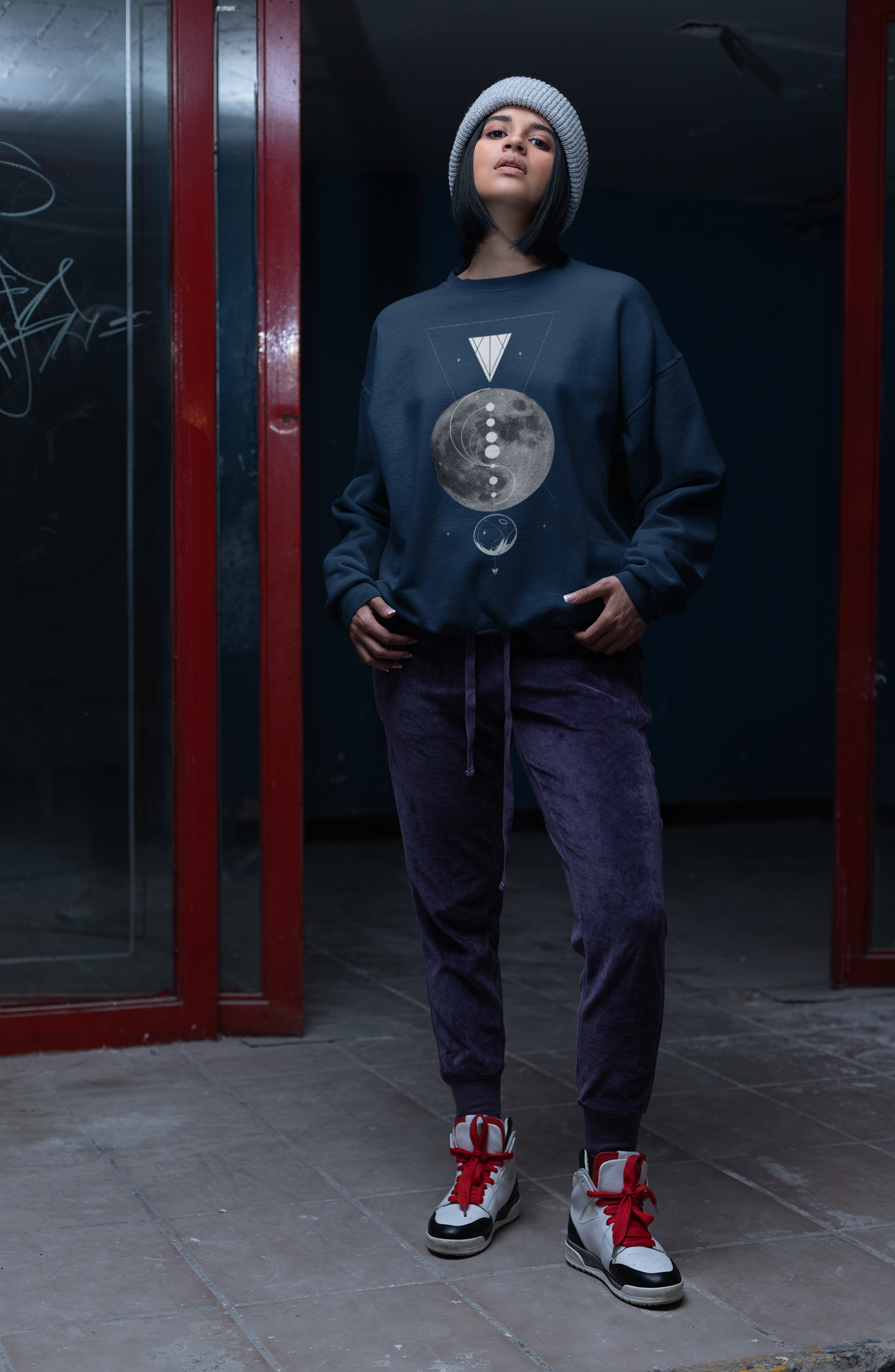 Full Moon Geometry Crewneck Sweatshirt