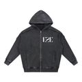From Ether Into Form black snow-washed zip hoodie by Ether2Earth