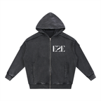 From Ether Into Form black snow-washed zip hoodie by Ether2Earth
