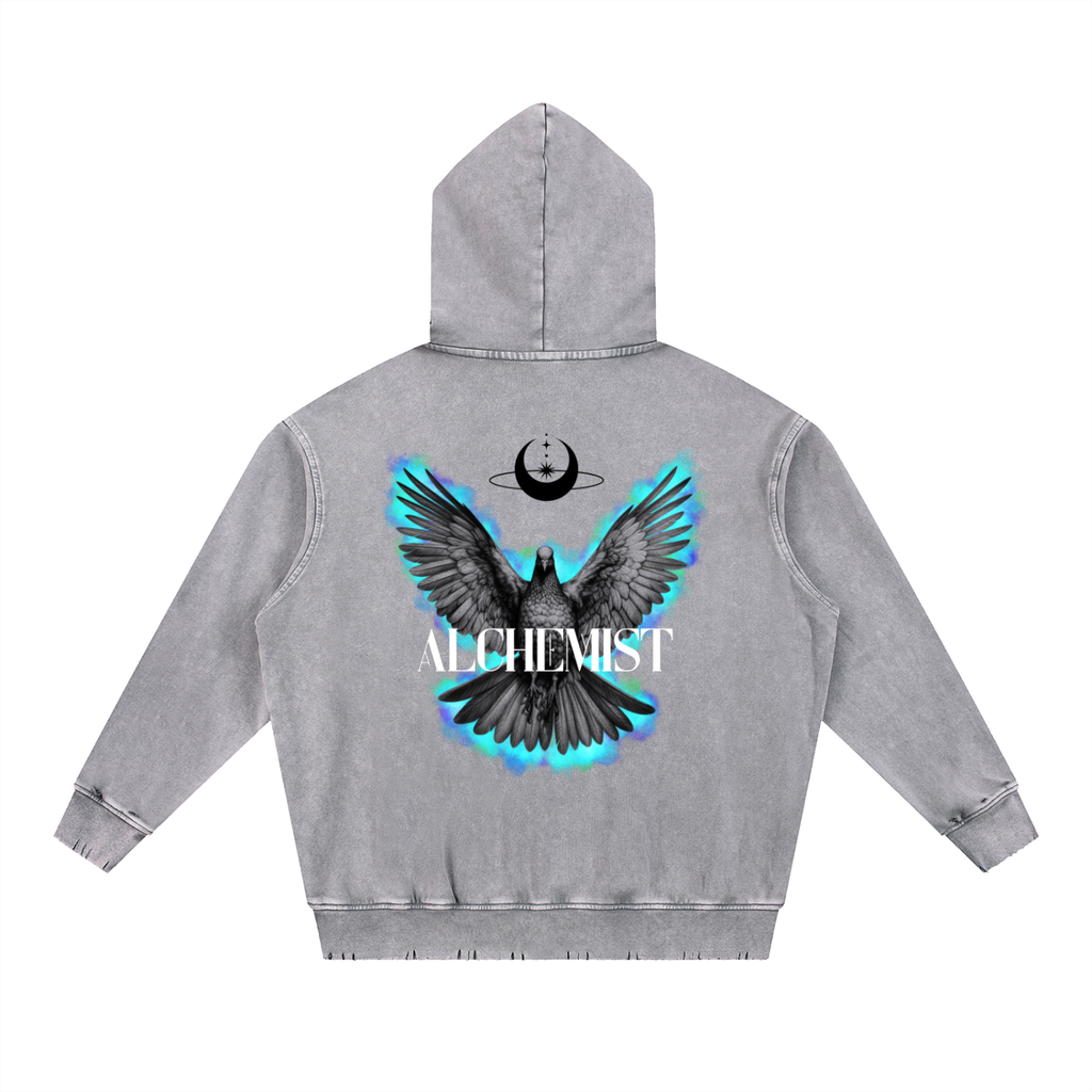 The Alchemist — Light Gray Heavyweight Snow Wash Hoodie