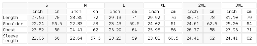 Awakening Isn't a Pedestal washed hoodie size guide in inches and centimeters
